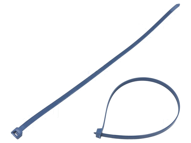 Kabelbinder; met metaal; L: 380mm; W: 7,6mm; polyamide; 540N; blauw Kabelbinder; met metaal; L: 380mm; W: 7,6mm; polyamide; 540N; blauw